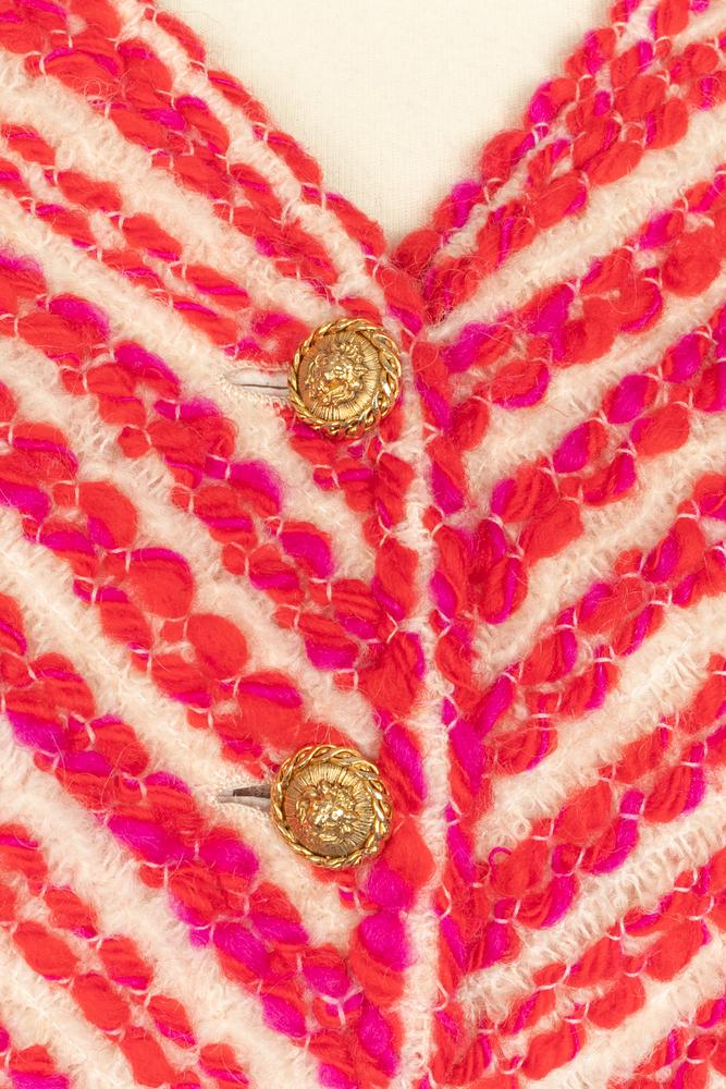 Tailleur rouge et blanc Chanel Haute Couture