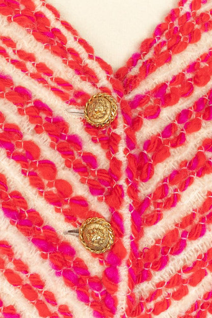 Tailleur rouge et blanc Chanel Haute Couture