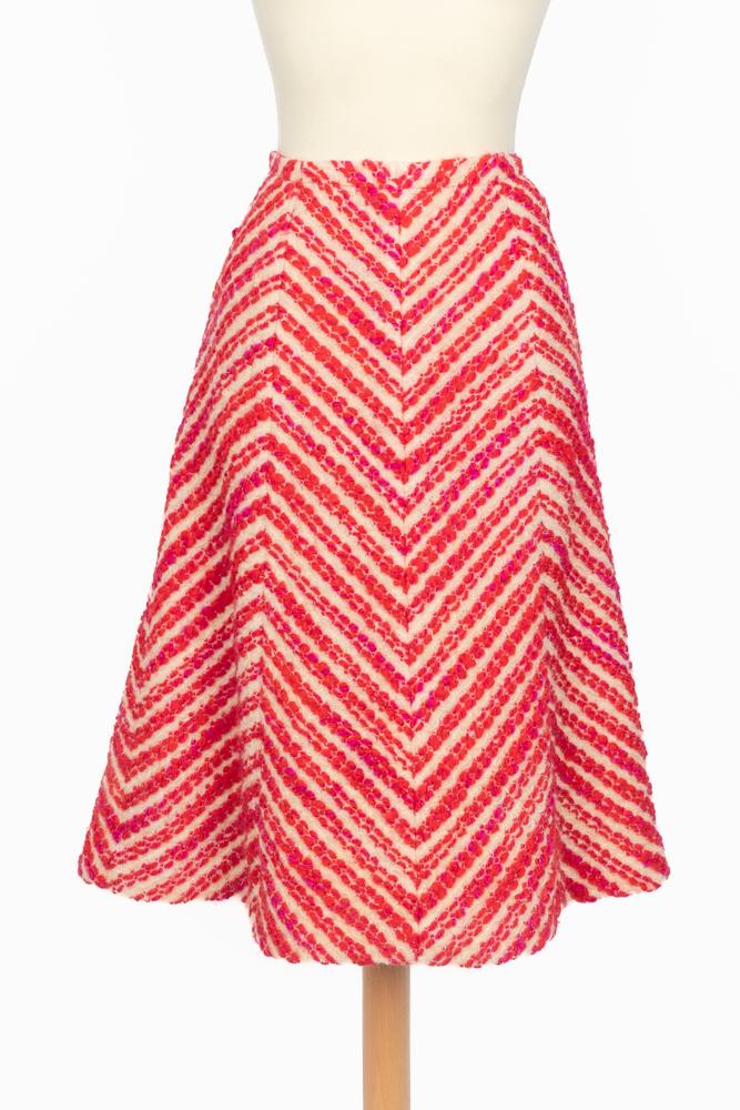 Tailleur rouge et blanc Chanel Haute Couture