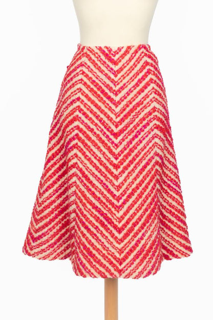 Tailleur rouge et blanc Chanel Haute Couture