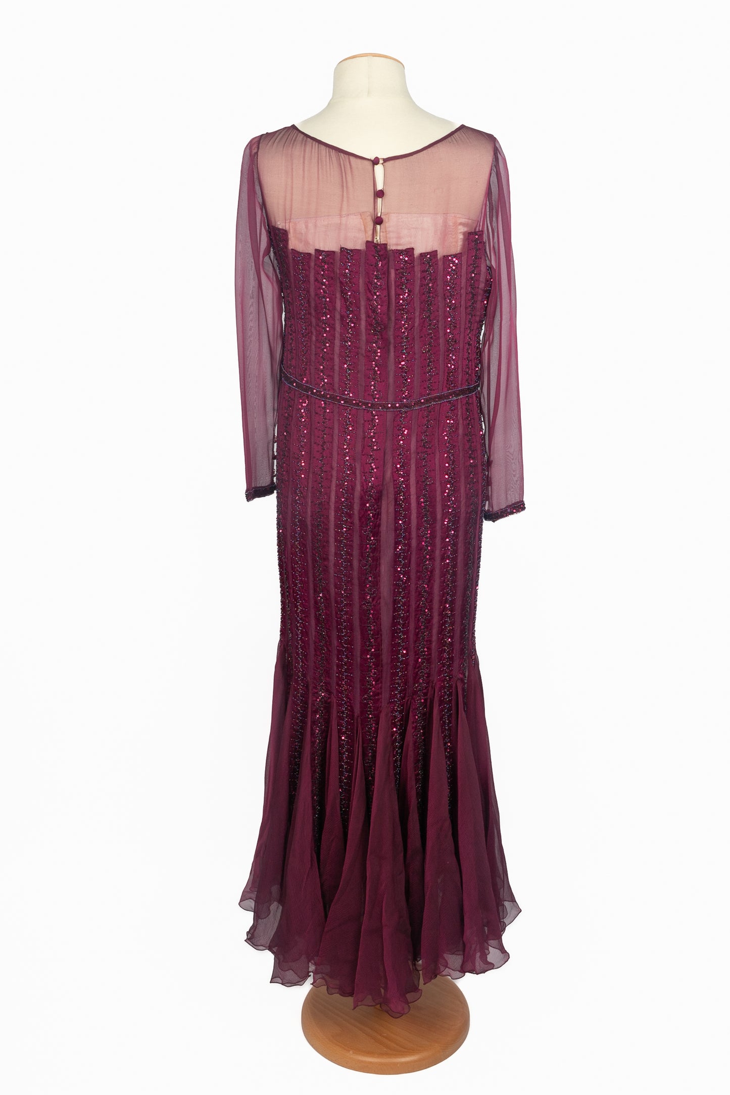 Robe ancienne en soie violette