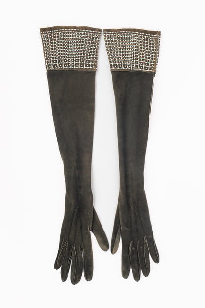 Gants vintage en cuir 