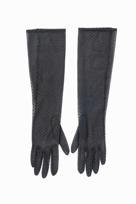 Gants noir à pois