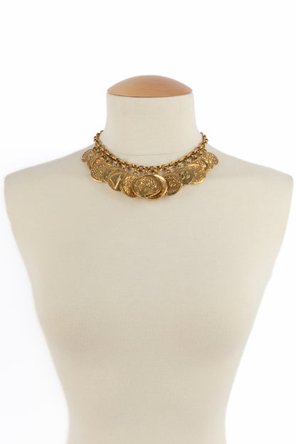 Collier doré Chanel 1985-1990
