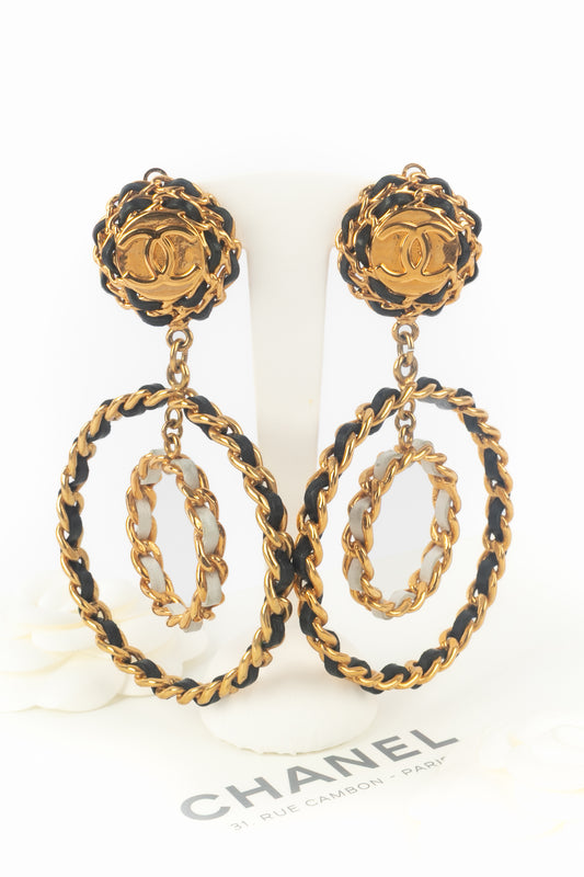 Boucles d'oreilles créoles Chanel 1993