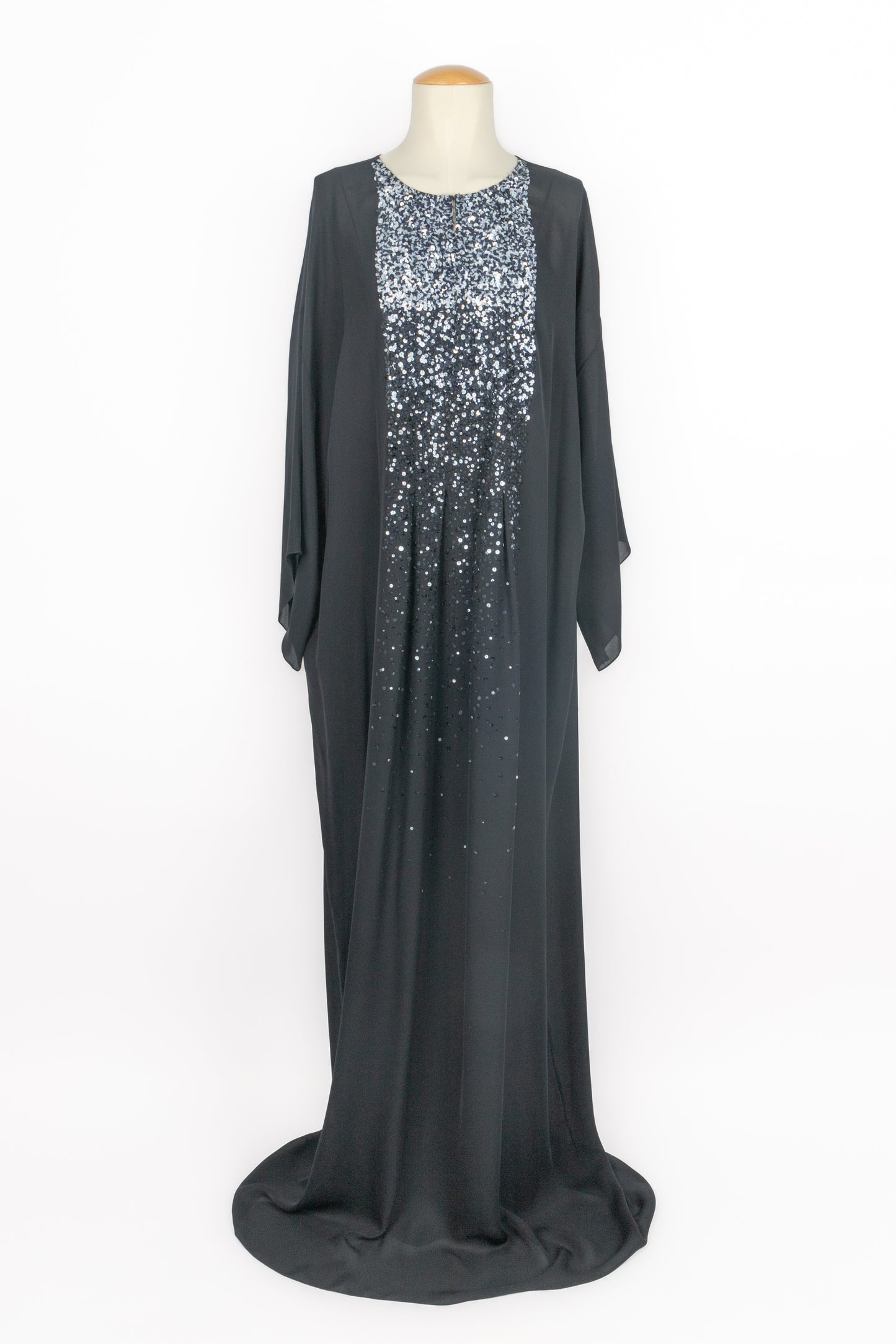 Longue robe en soie Oscar de la Renta