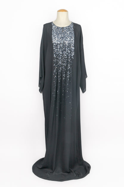 Longue robe en soie Oscar de la Renta