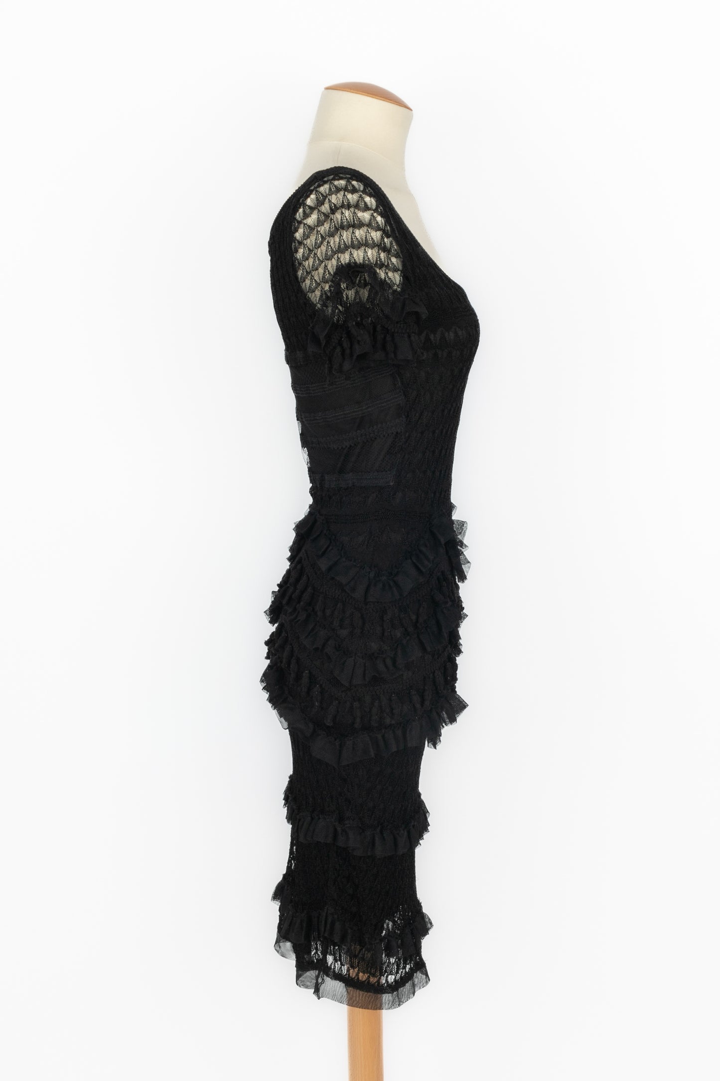 Robe en maille noire Galliano