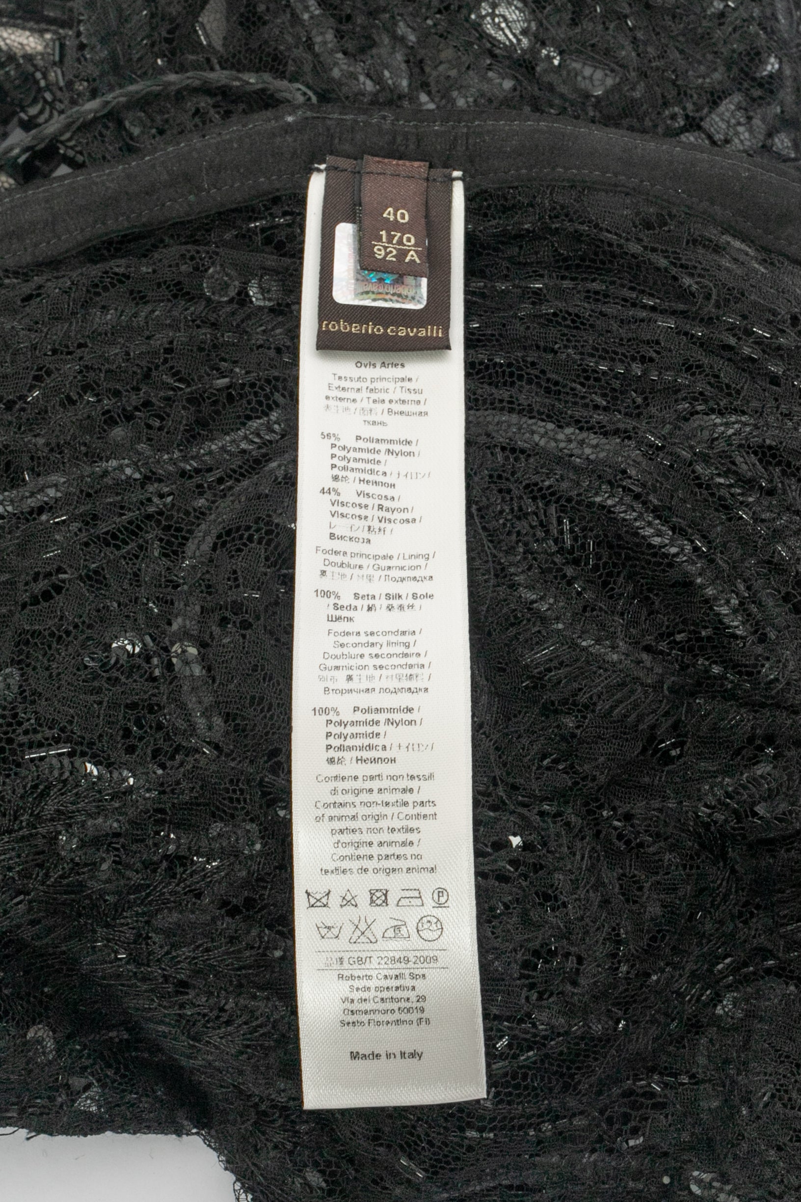 Robe noire Roberto Cavalli Printemps 2012