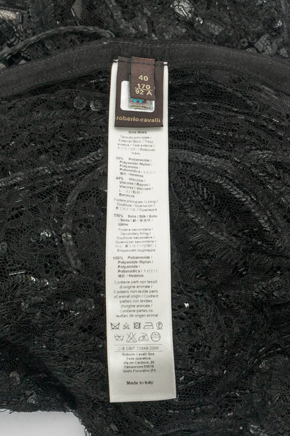 Robe noire Roberto Cavalli Printemps 2012