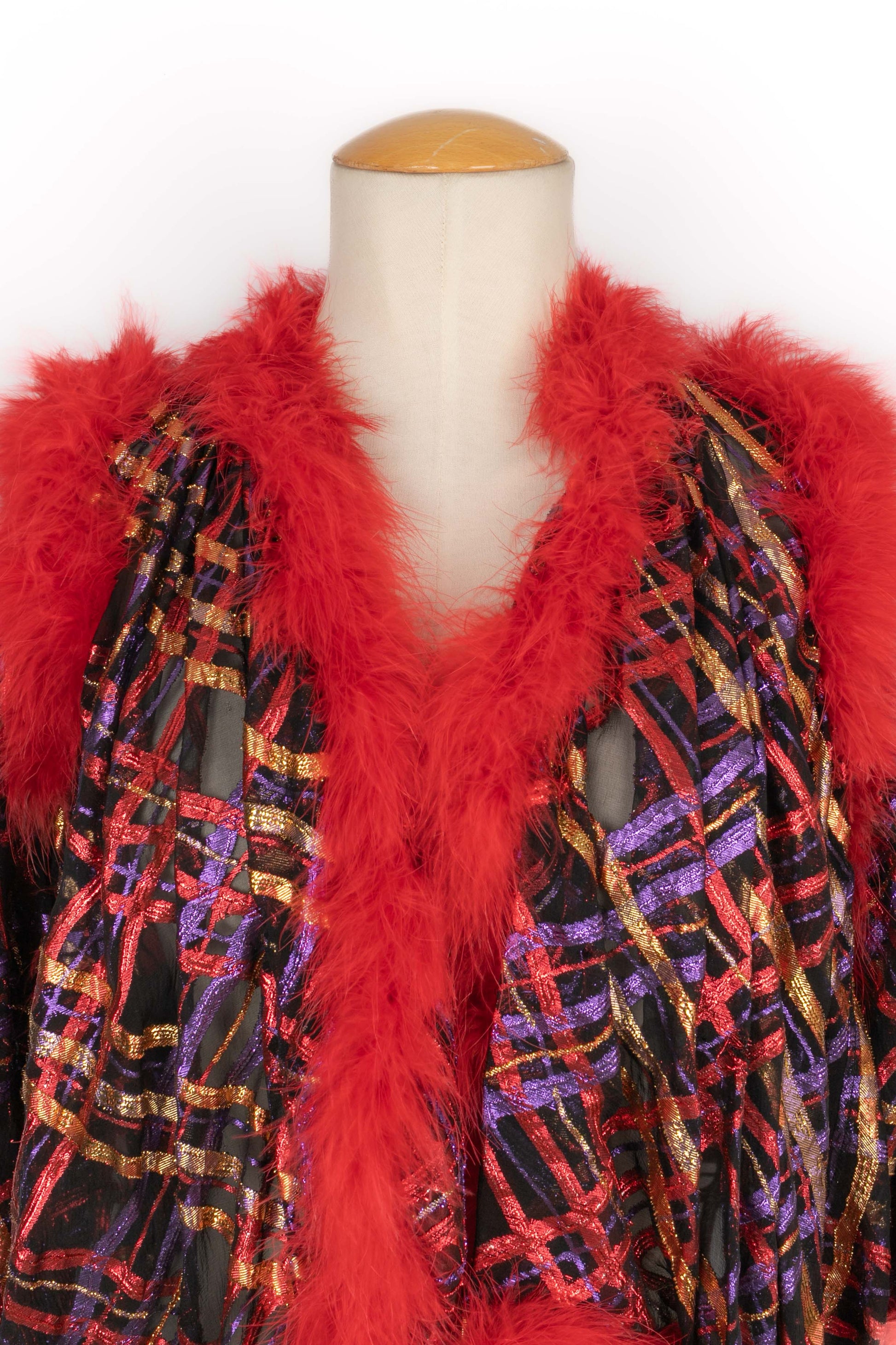 Veste en mousseline et plumes Yves Saint Laurent