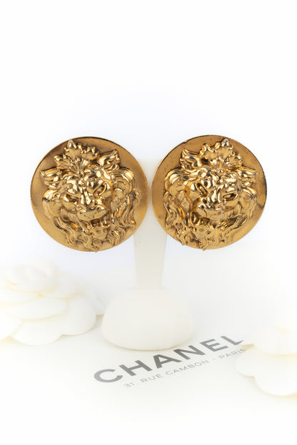Boucles d'oreilles "tête de lion" Chanel Haute Couture