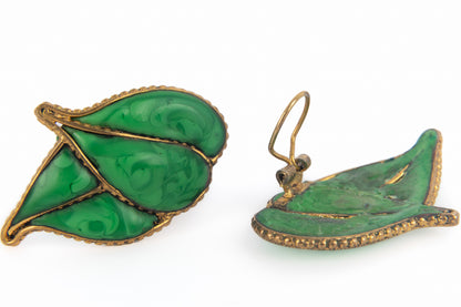 Boucles d'oreilles feuilles Gripoix