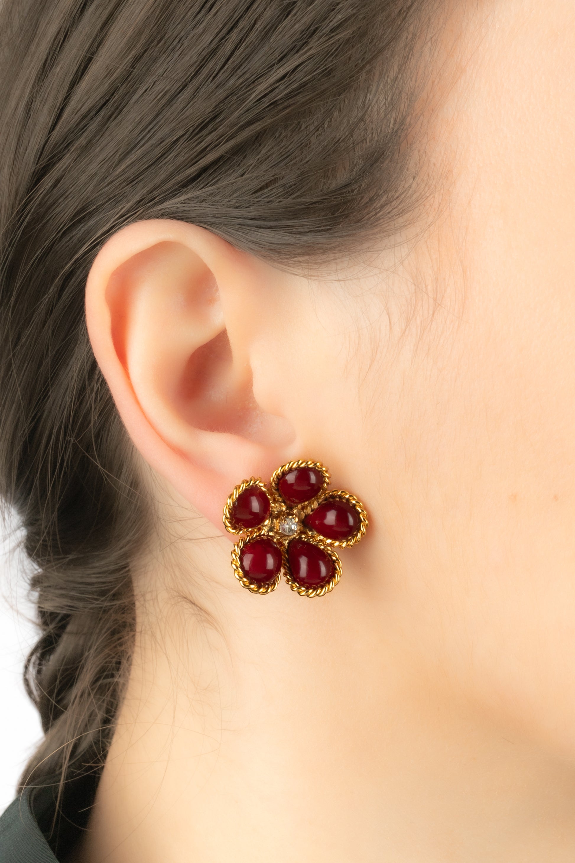 Boucles d'oreilles rouges Augustine