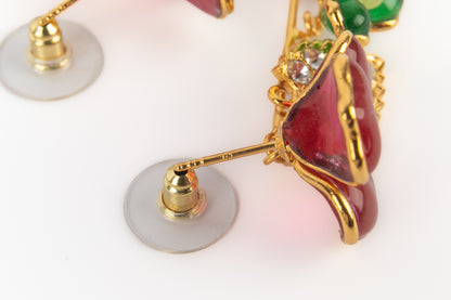 Boucles d'oreilles roses Augustine