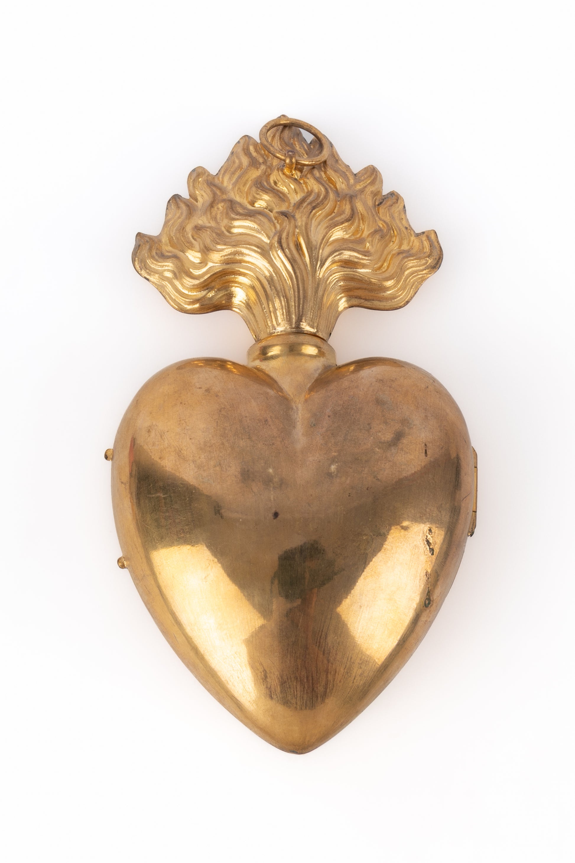 Ex-voto coeur en métal doré 