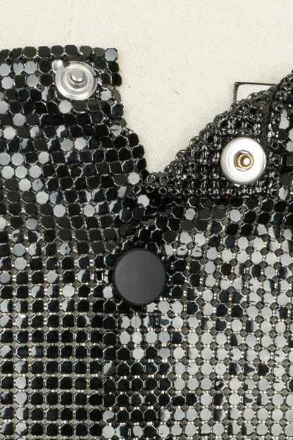 Jupe métallique noire Paco Rabanne