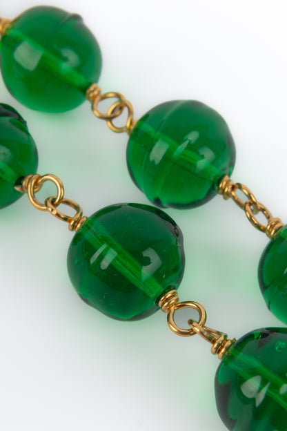 Collier de perles vertes Chanel 