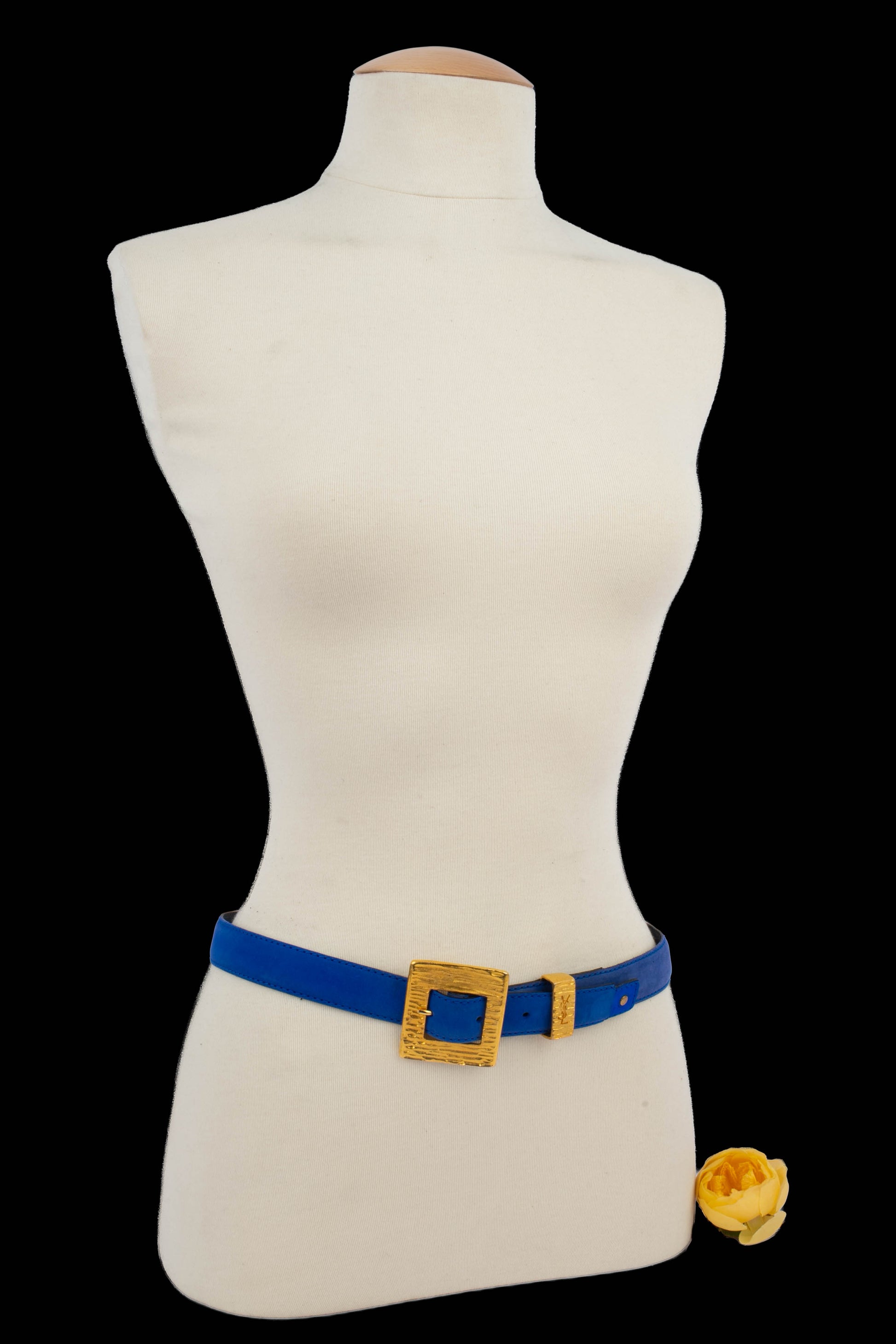 Ceinture en cuir bleu Yves Saint Laurent