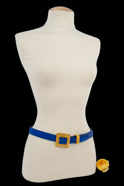 Ceinture en cuir bleu Yves Saint Laurent