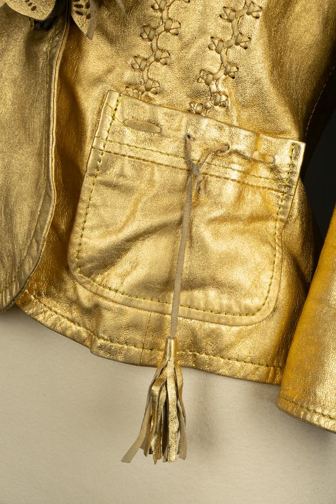 Veste en cuir doré Cavalli
