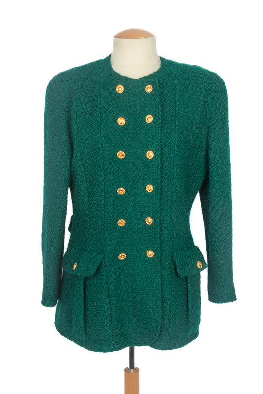 Veste verte Chanel 1990's