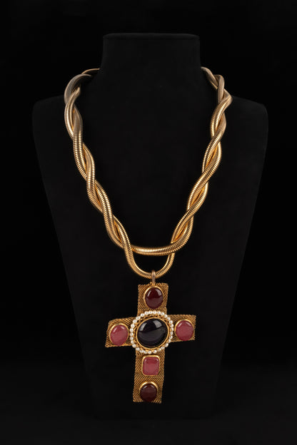 Collier croix Chanel 1980's