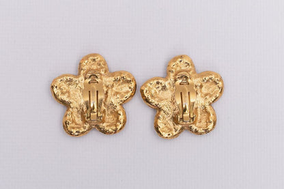 Boucles d'oreilles strassées Yves Saint Laurent