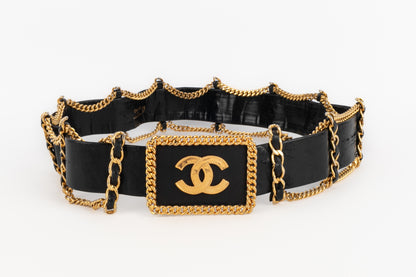 Ceinture en cuir Chanel 1980's