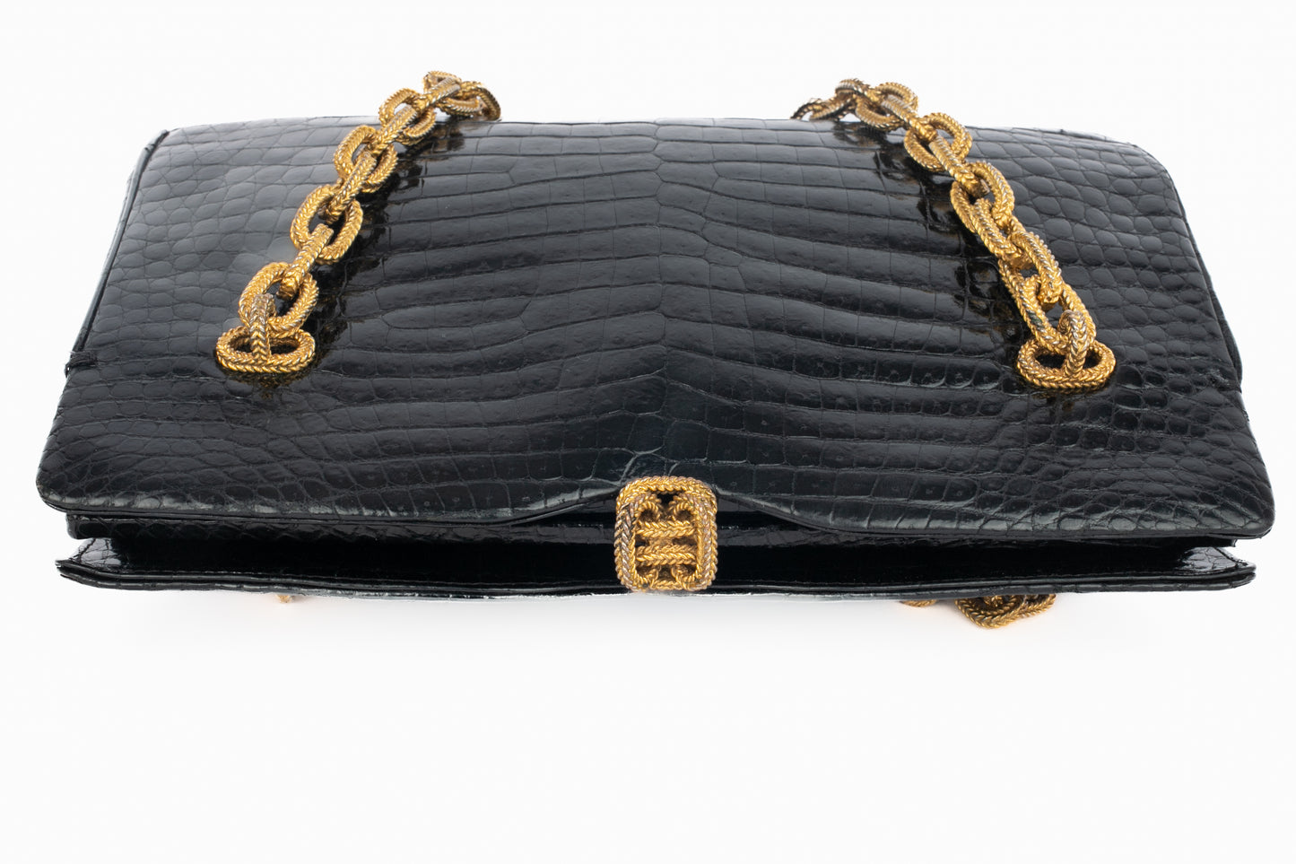 Sac en crocodile noir Morabito