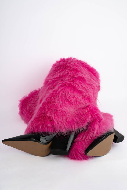 Bottes en fausse fourrure Alexandre Vauthier 2024