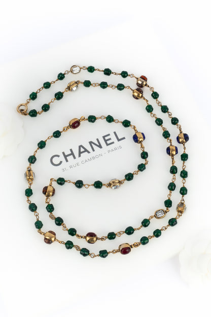Collier de perles vertes Chanel 1984