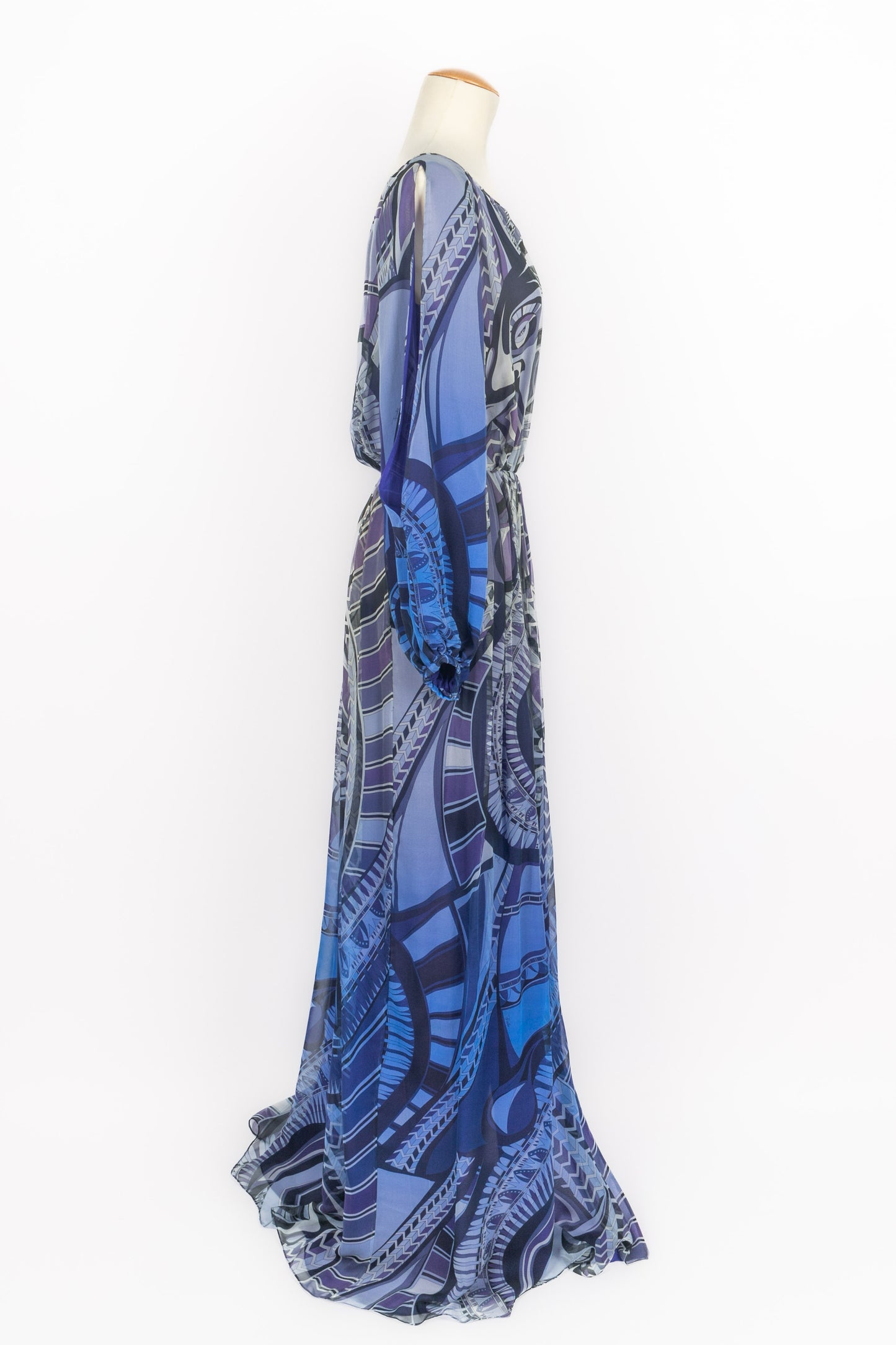 Robe en soie bleue Emilio Pucci