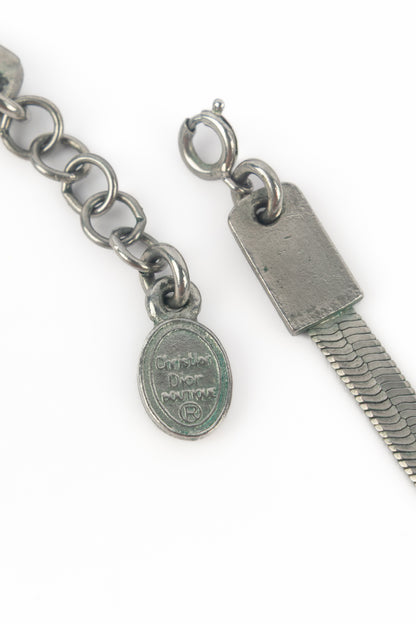 Collier "Barrette" argentée Dior 
