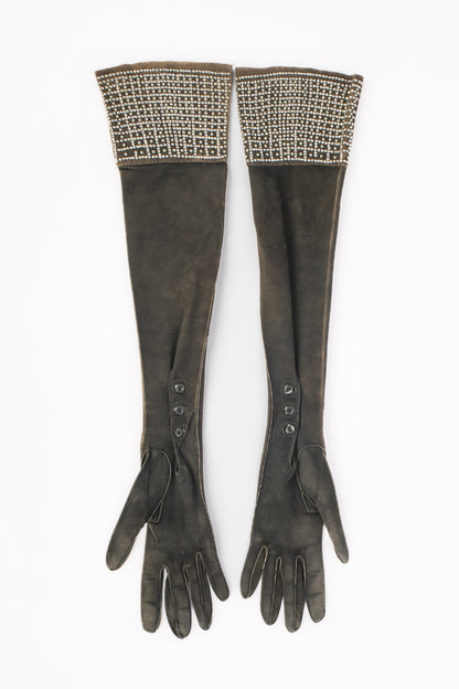 Gants vintage en cuir 