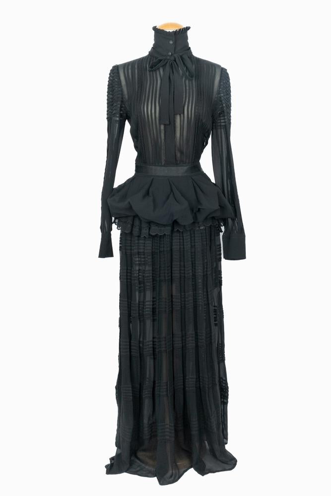 Robe en soie noire Roberto Cavalli