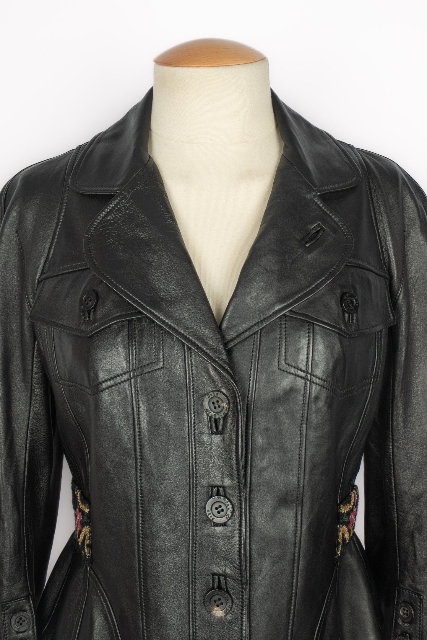 Veste en cuir John Galliano