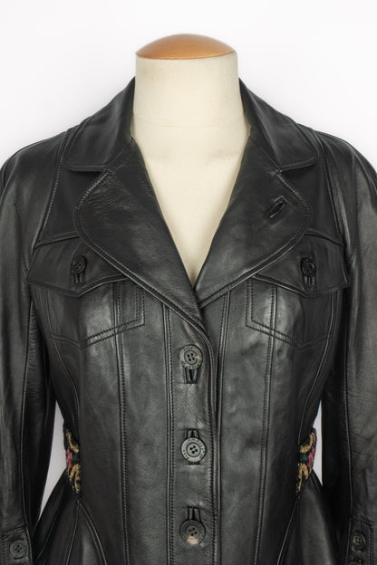 Veste en cuir John Galliano