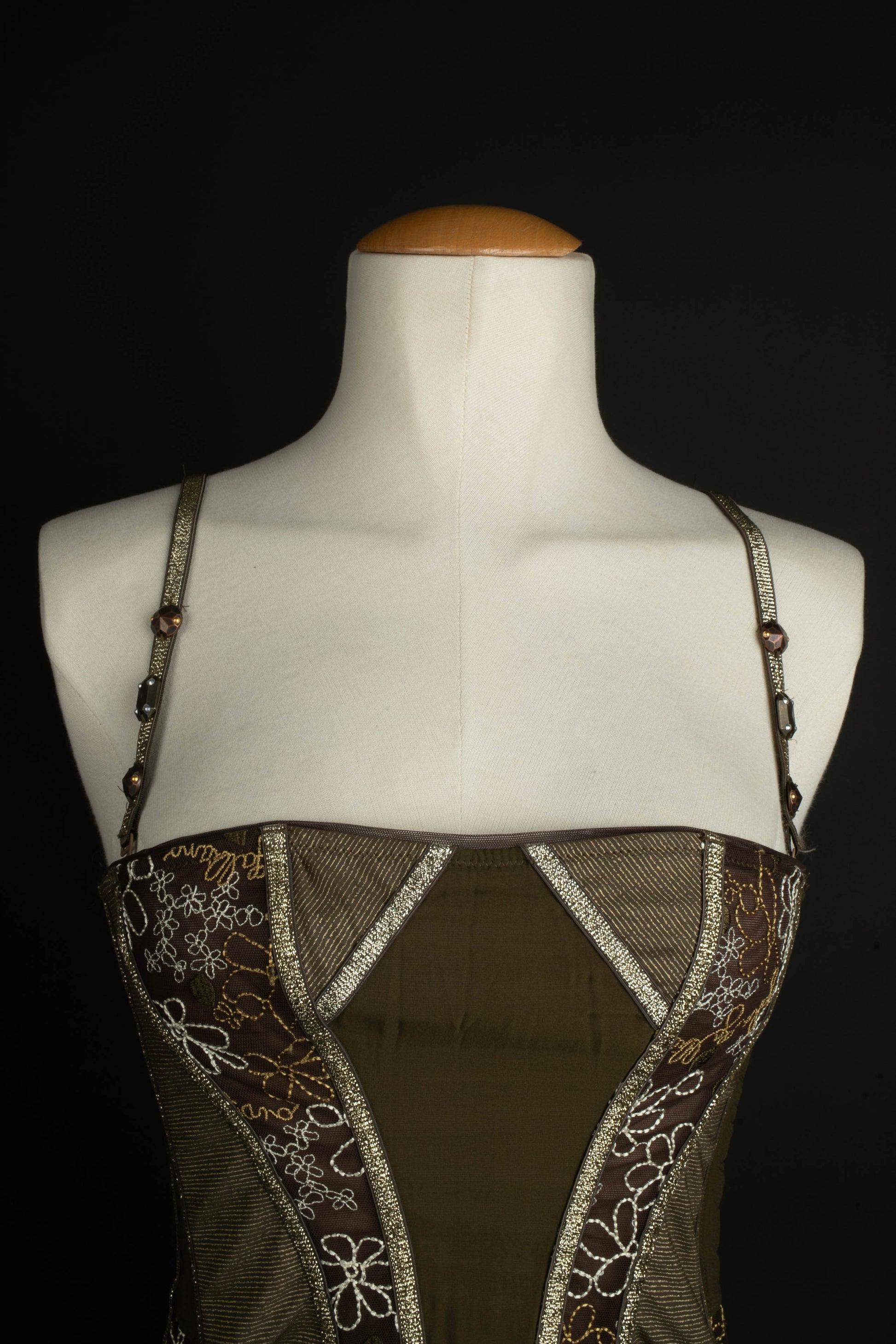 Haut bustier vert John Galliano 