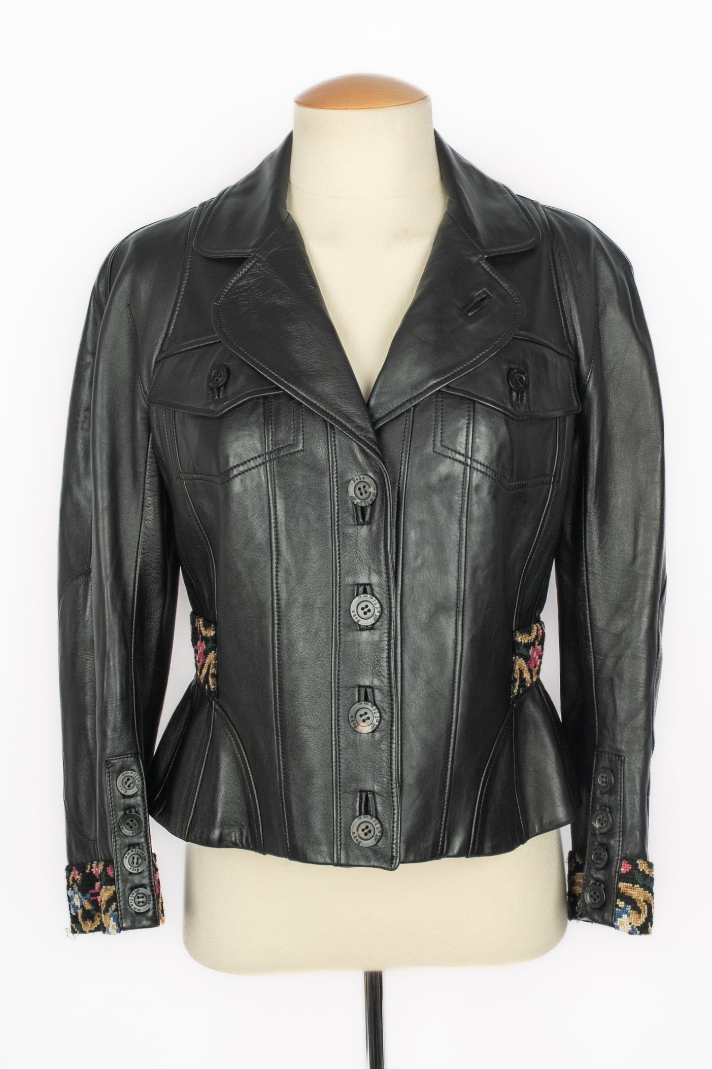 Veste en cuir John Galliano