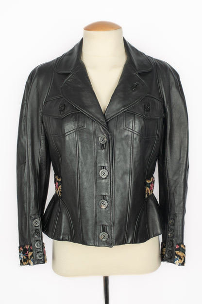 Veste en cuir John Galliano