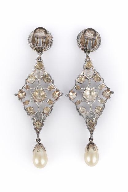Boucles d'oreilles argentées Dior 1994