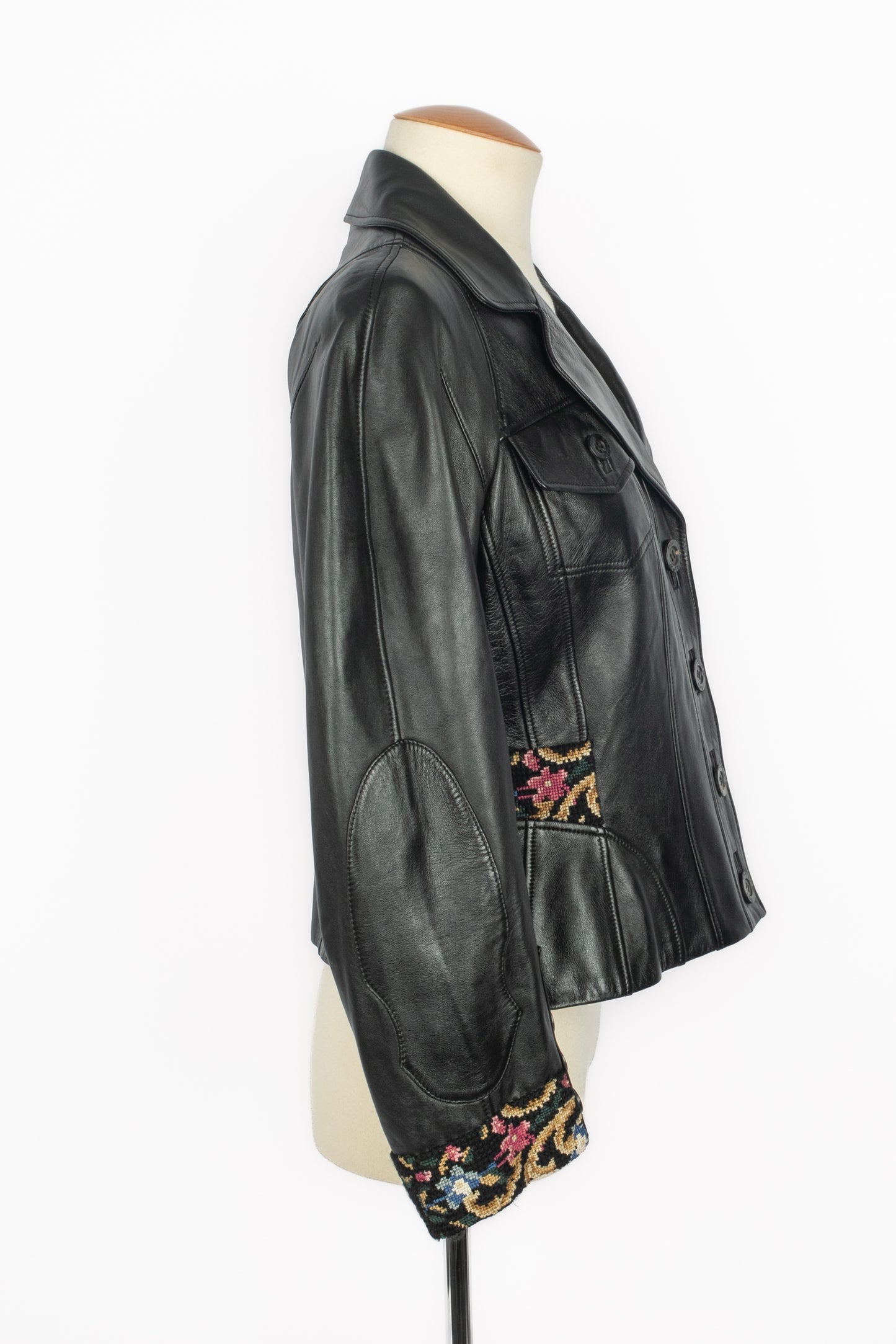 Veste en cuir John Galliano