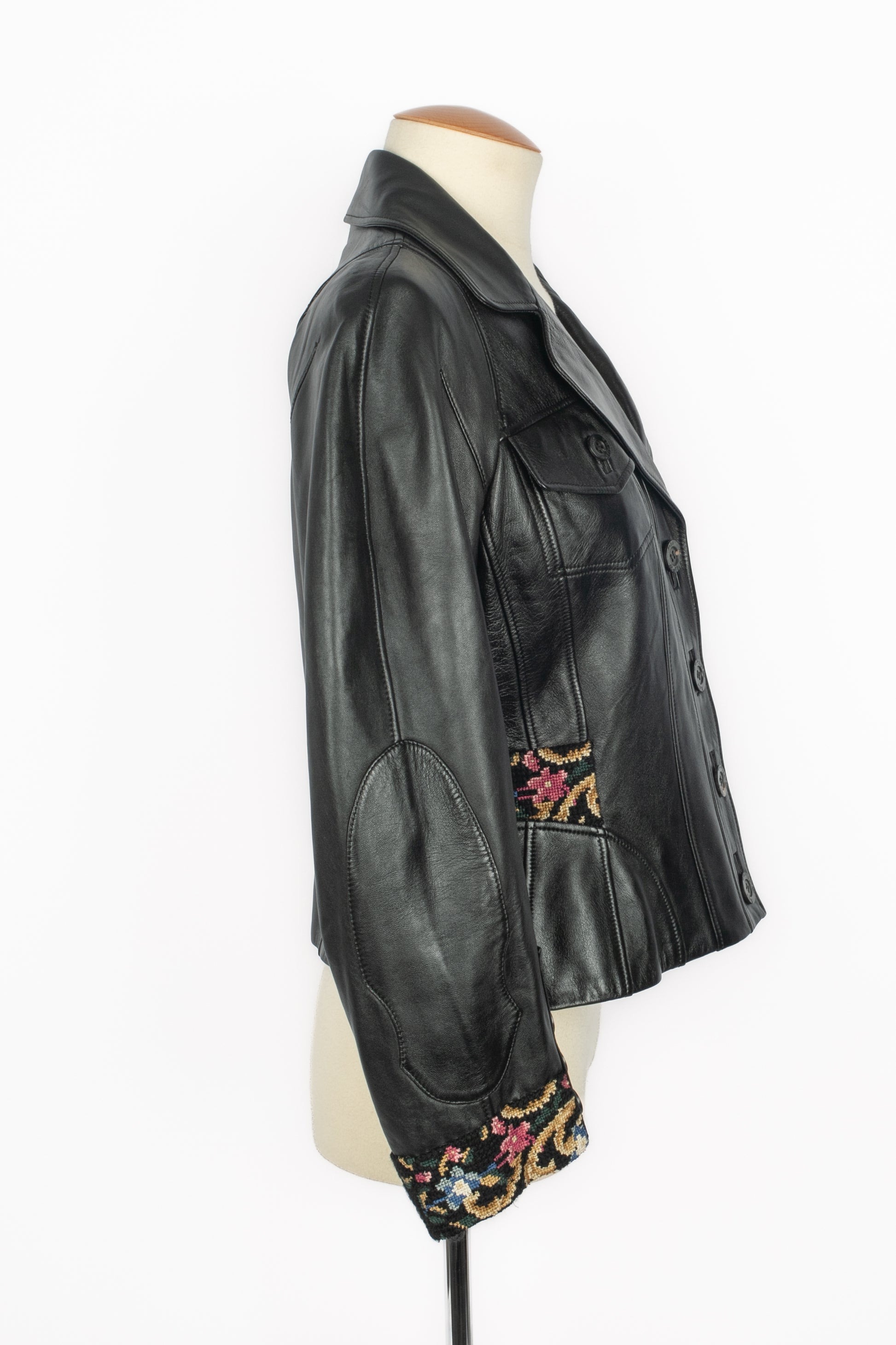 Veste en cuir John Galliano
