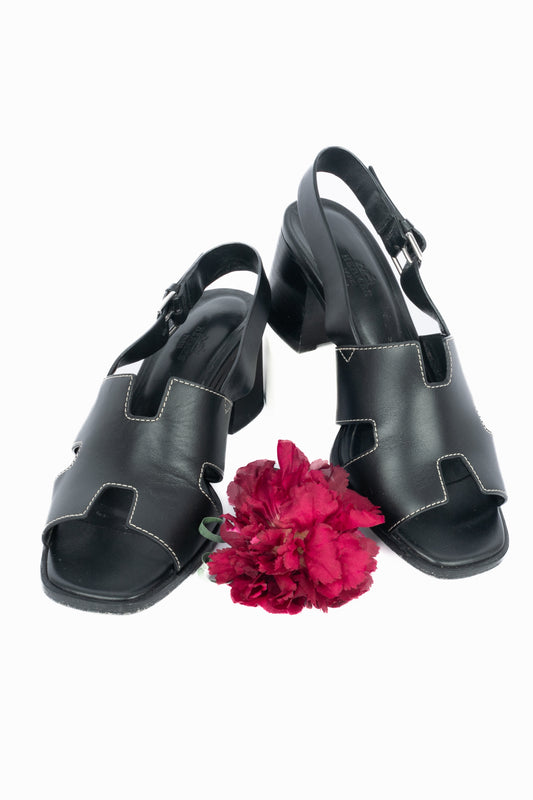 Sandales "Elbe 60" en cuir Hermès