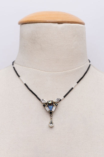 Collier court de perles et strass Christian Lacroix