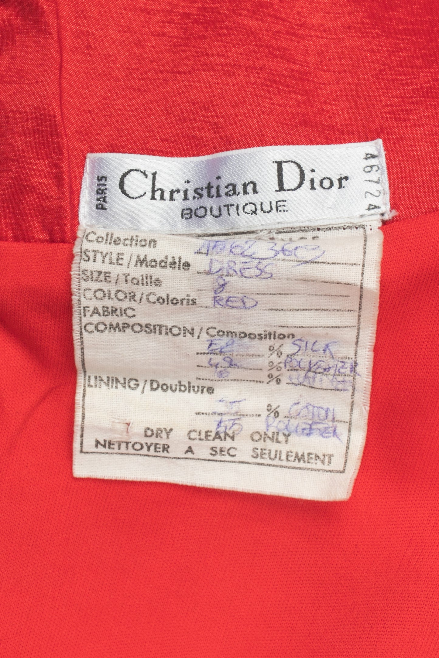 Robe rouge Christian Dior 