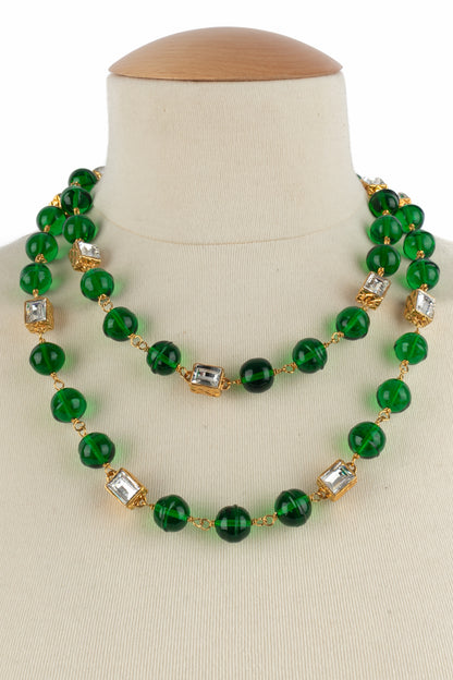 Collier de perles vertes Chanel 