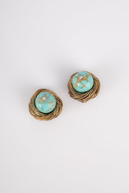 Boucles d'oreilles turquoises Chanel