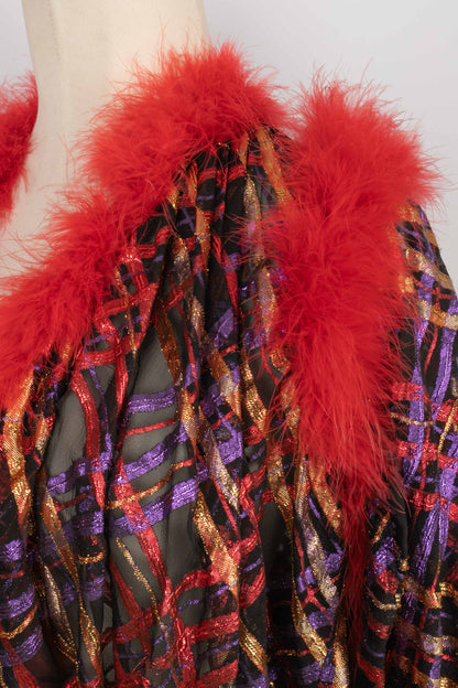 Veste en mousseline et plumes Yves Saint Laurent